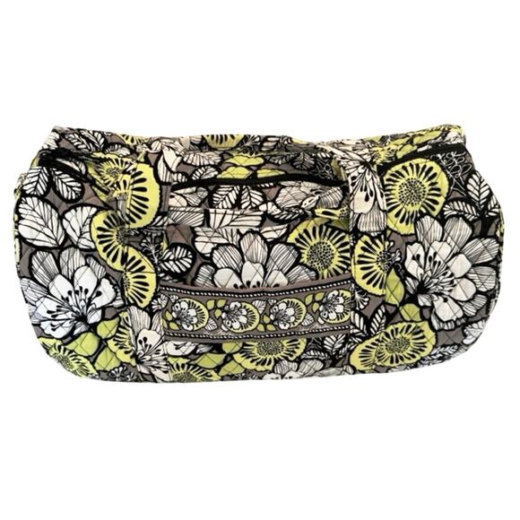 Vera Bradley Duffel Bag Retired Citron Travel Weekender Quilted White Green Tote - Picture 1 of 13